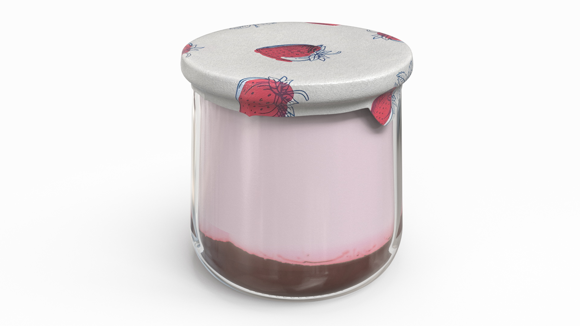 3D Glass Strawberry Yogurt Container model