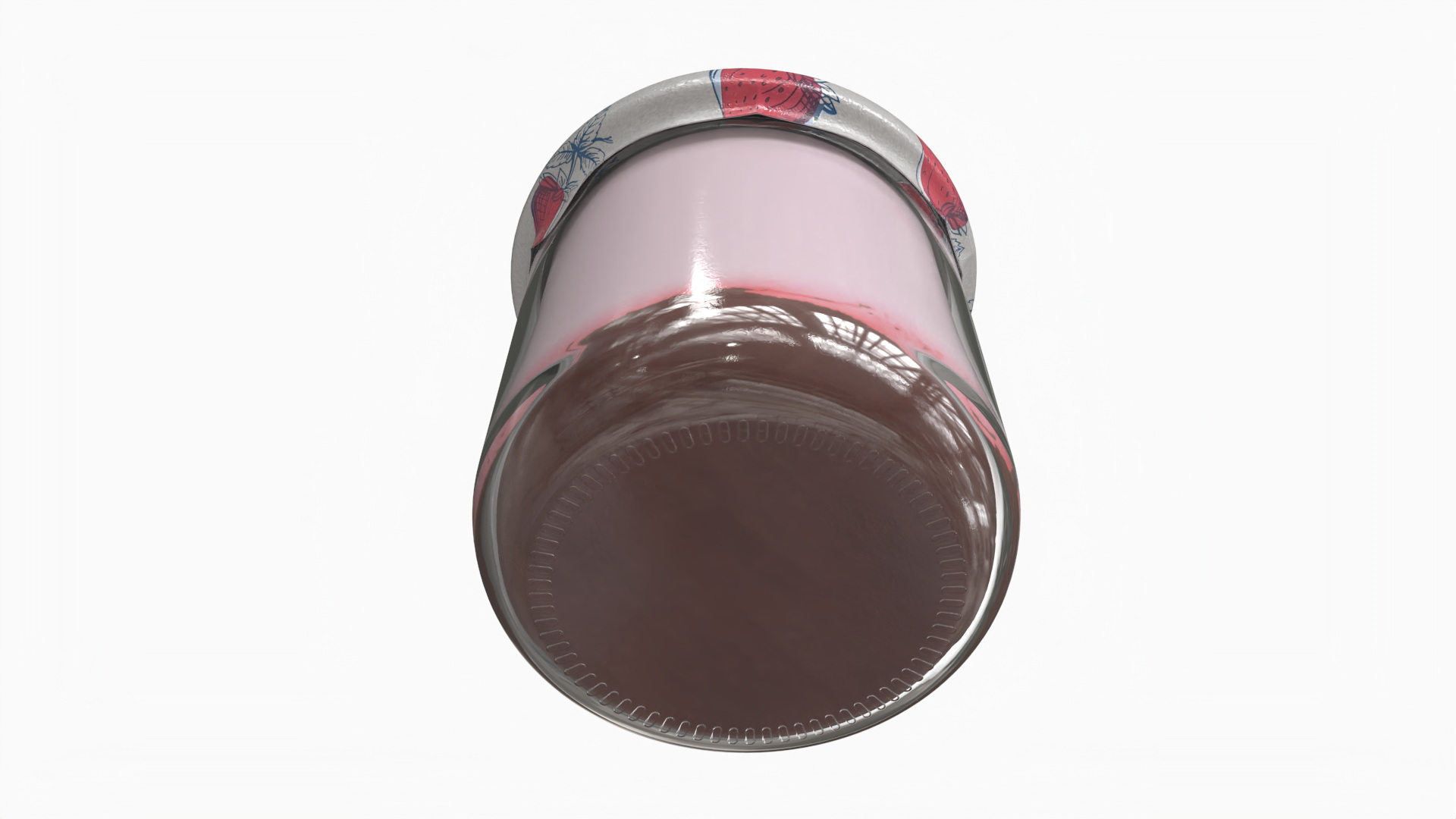3D Glass Strawberry Yogurt Container model