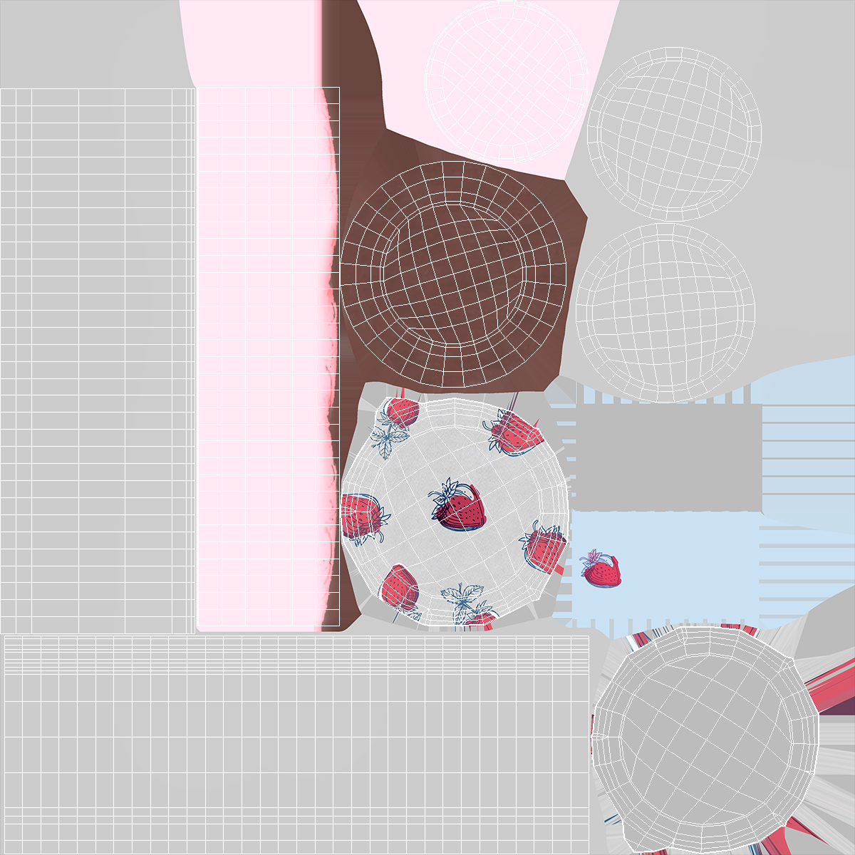 3D Glass Strawberry Yogurt Container model