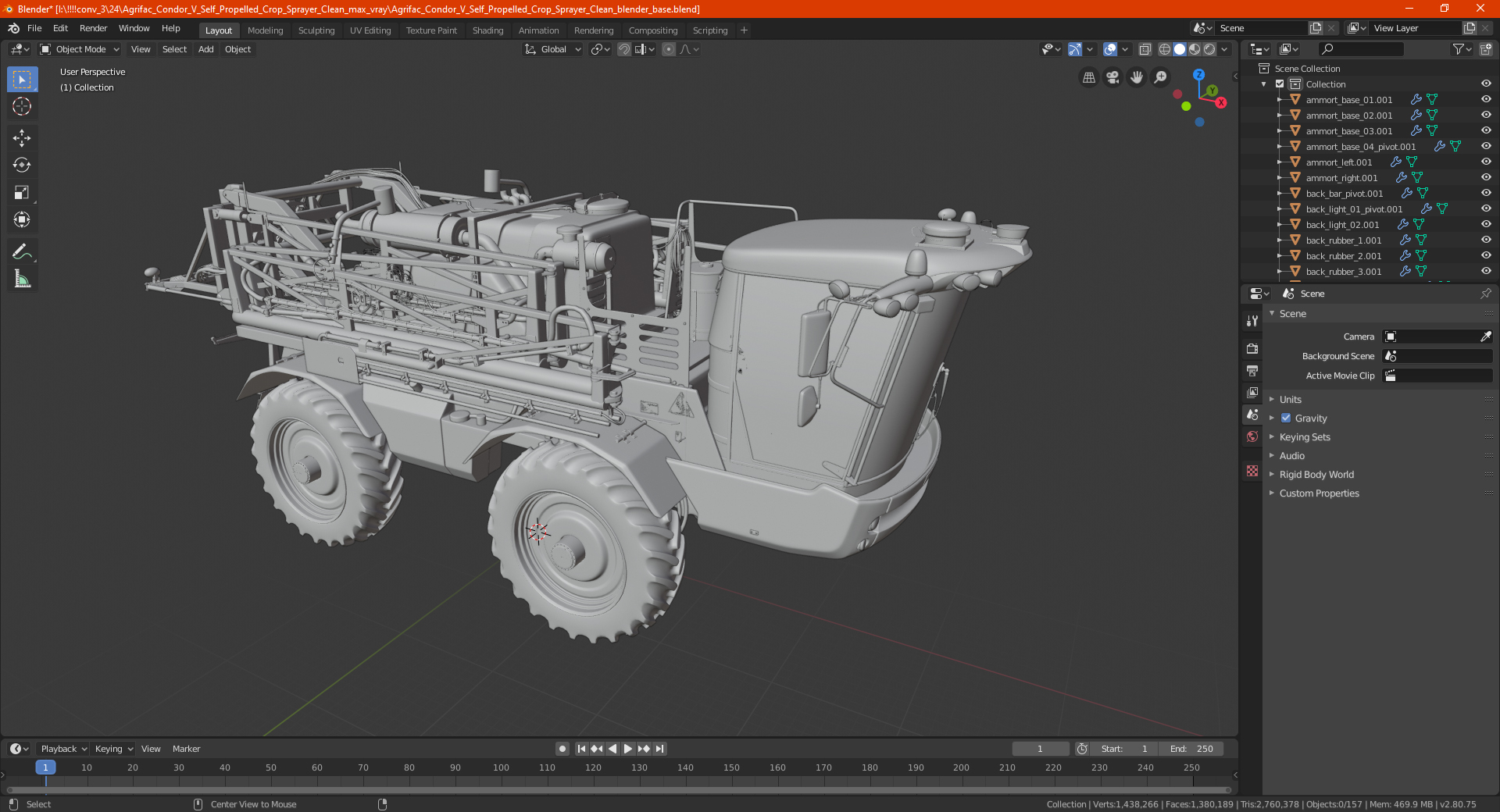 3D model Agrifac Condor V Self Propelled Crop Sprayer Clean