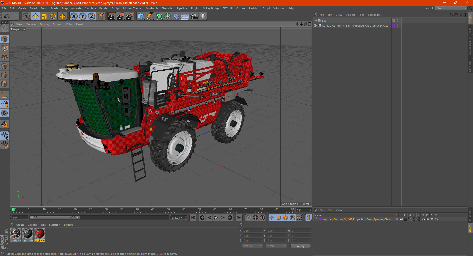 3D model Agrifac Condor V Self Propelled Crop Sprayer Clean
