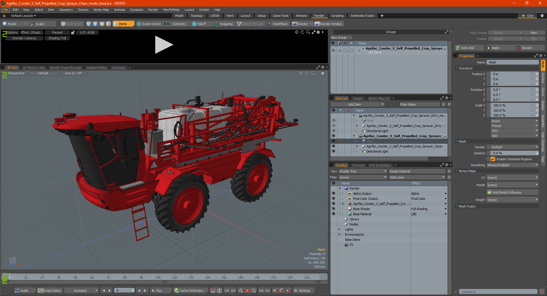 3D model Agrifac Condor V Self Propelled Crop Sprayer Clean
