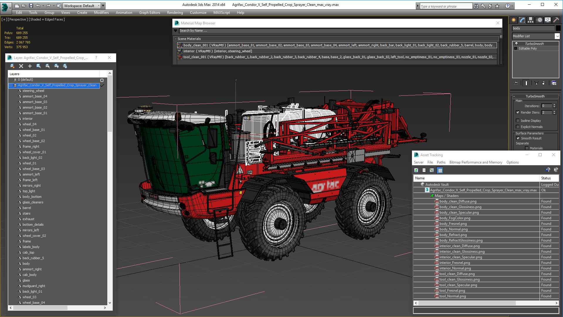 3D model Agrifac Condor V Self Propelled Crop Sprayer Clean