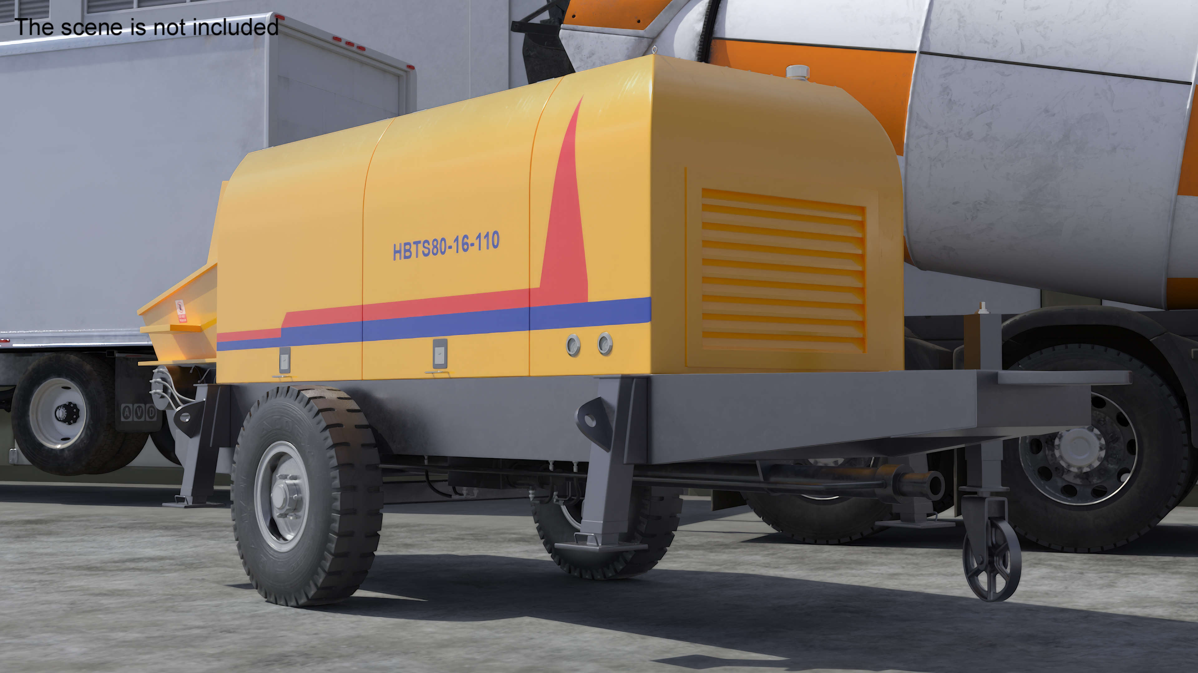 Portable Concrete Pump HBTS80 3D model