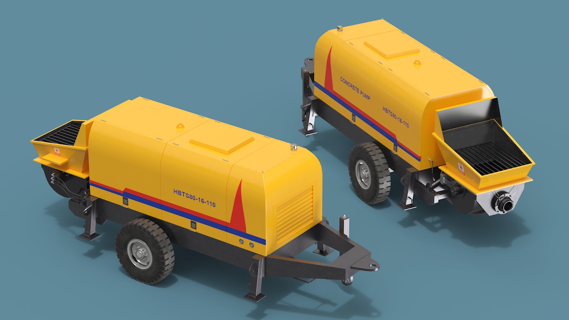 Portable Concrete Pump HBTS80 3D model