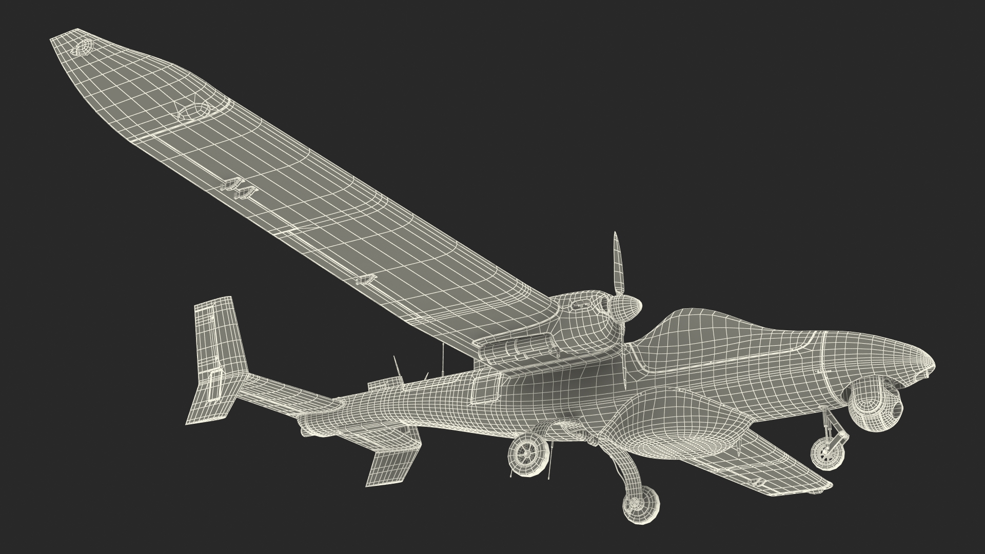 3D Tekever AR5 UAS Rigged for Maya