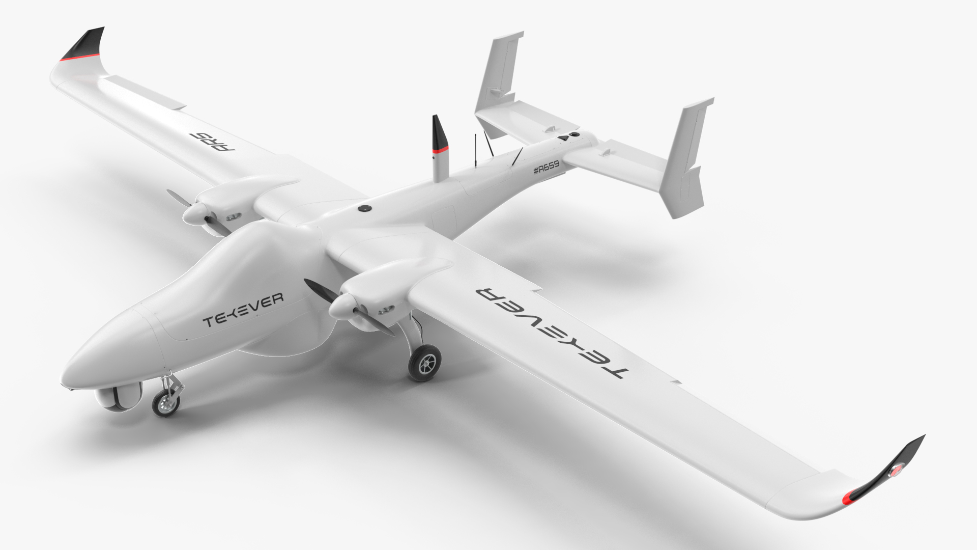 3D Tekever AR5 UAS Rigged for Maya