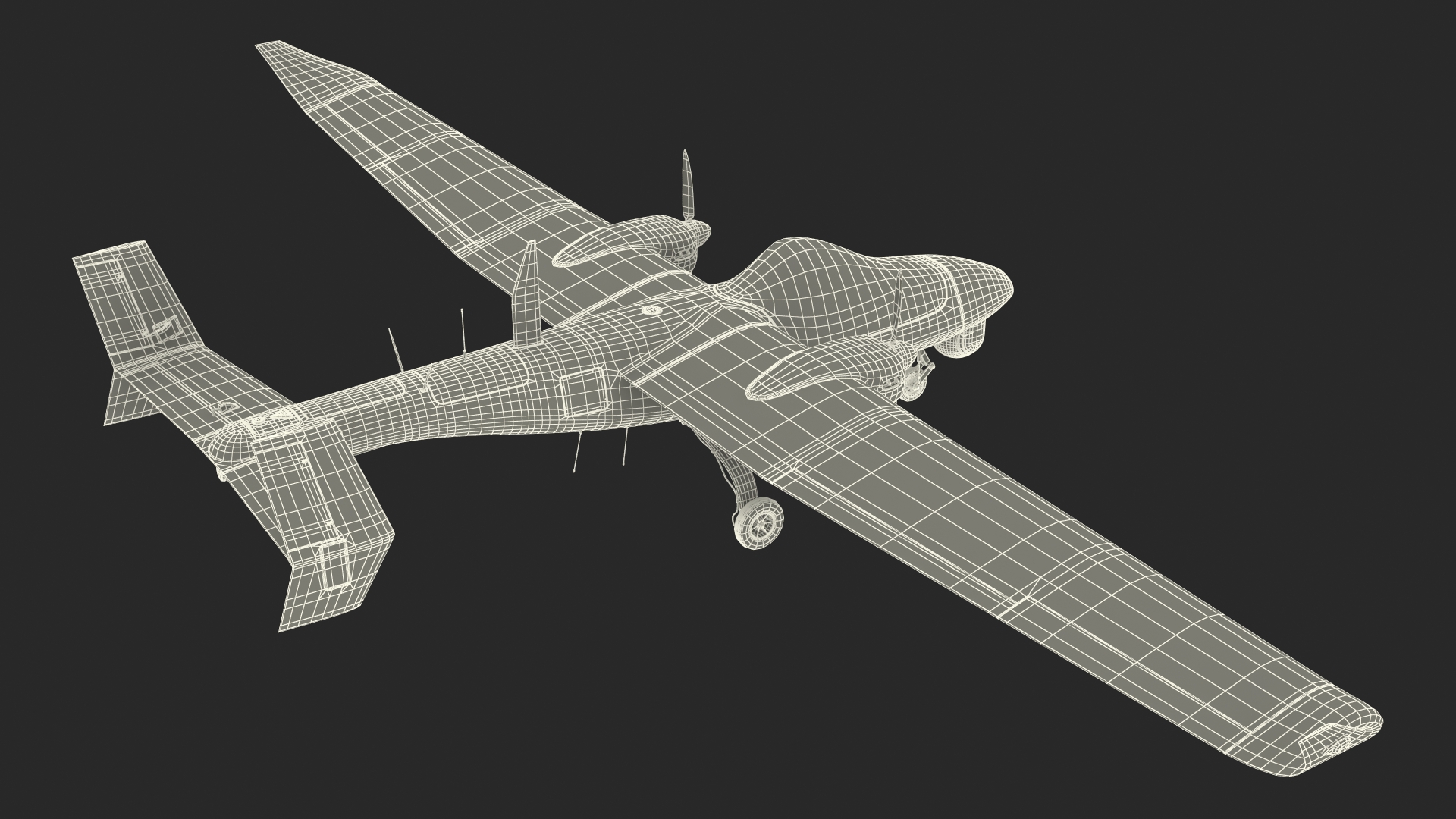 3D Tekever AR5 UAS Rigged for Maya