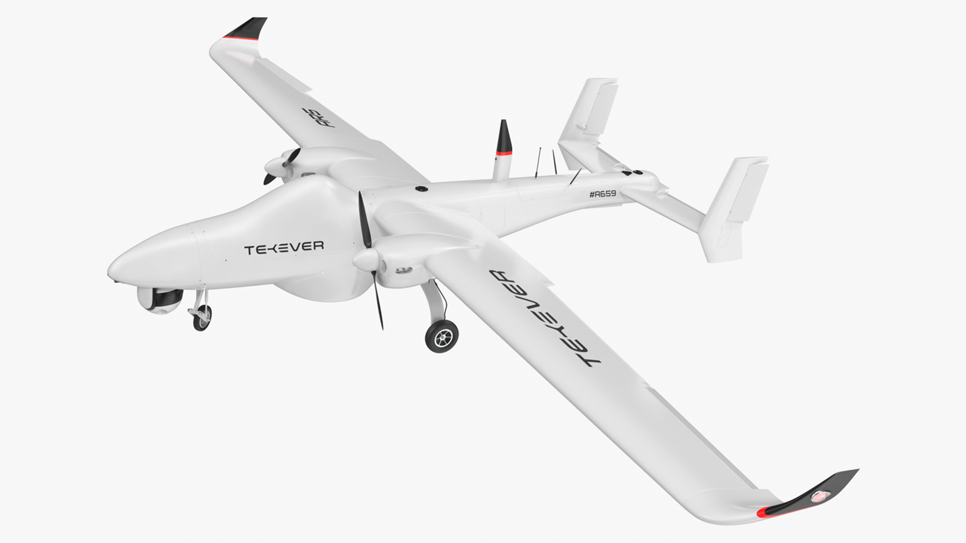 3D Tekever AR5 UAS Rigged for Maya