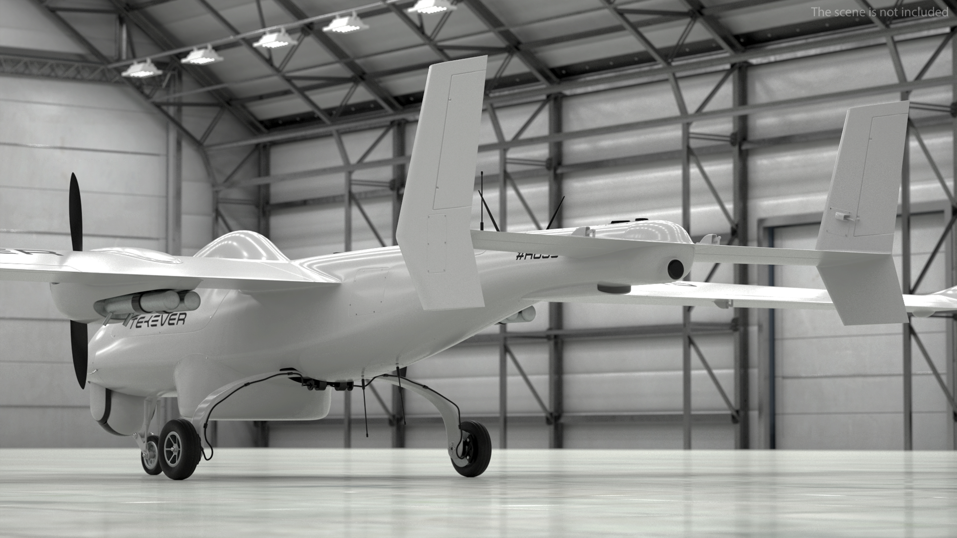 3D Tekever AR5 UAS Rigged for Maya