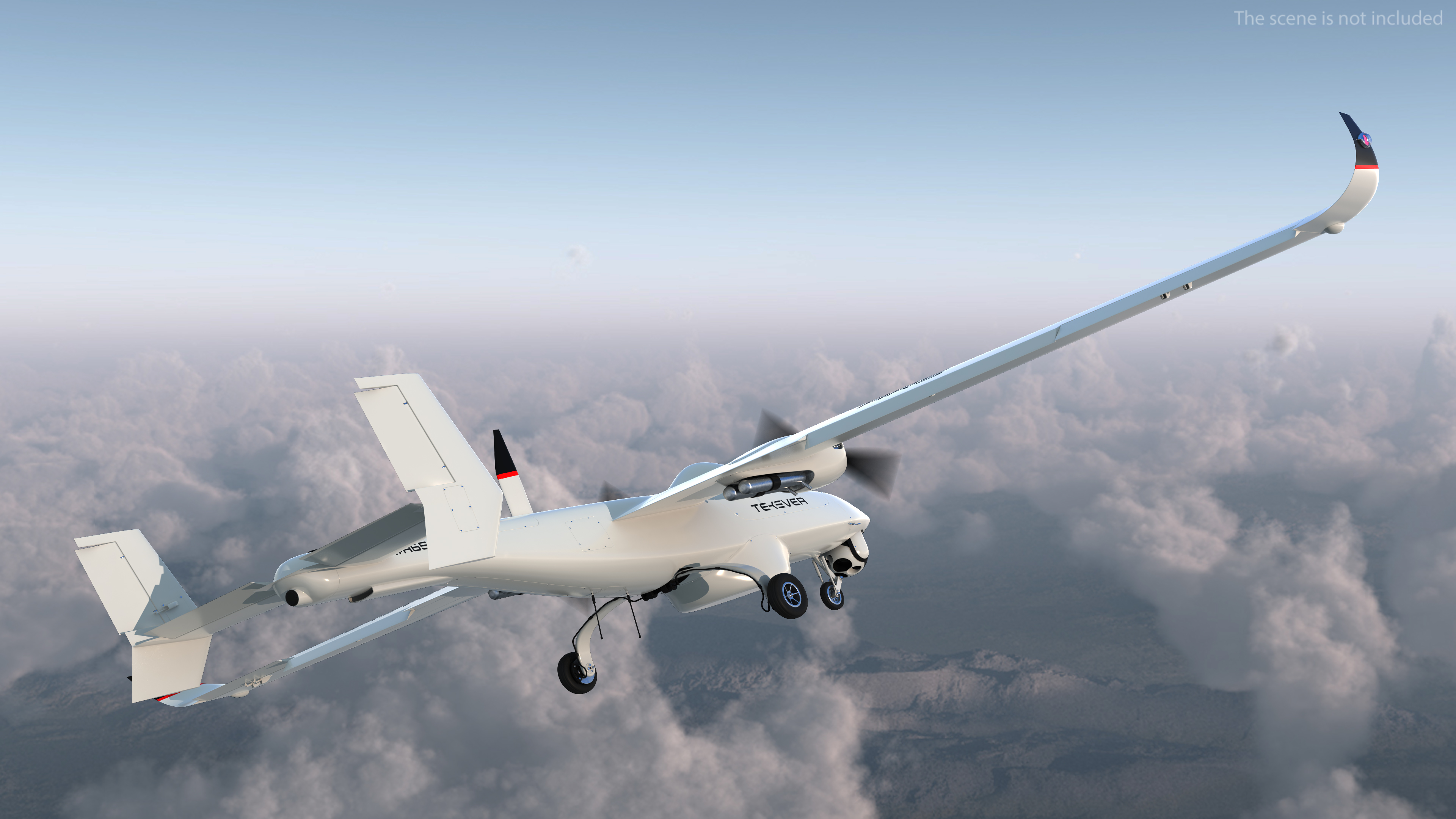 3D Tekever AR5 UAS Rigged for Maya