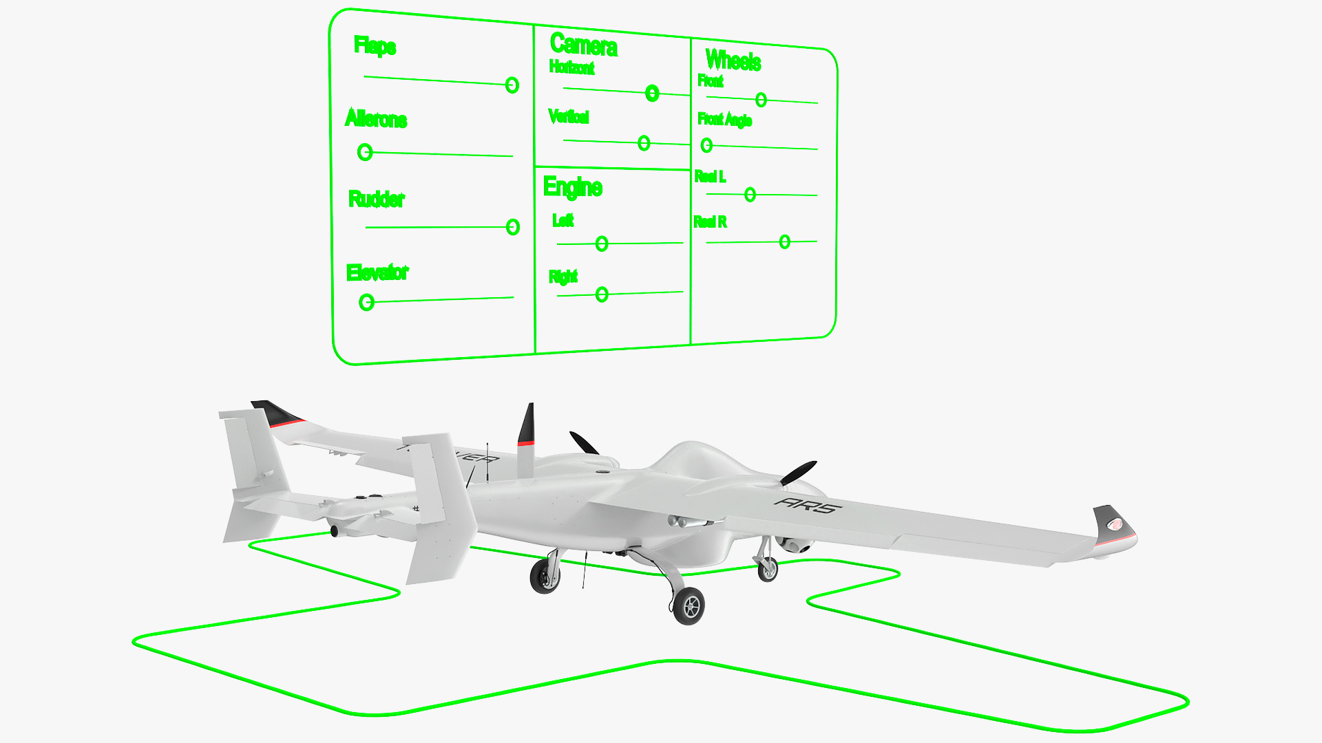 3D Tekever AR5 UAS Rigged for Maya