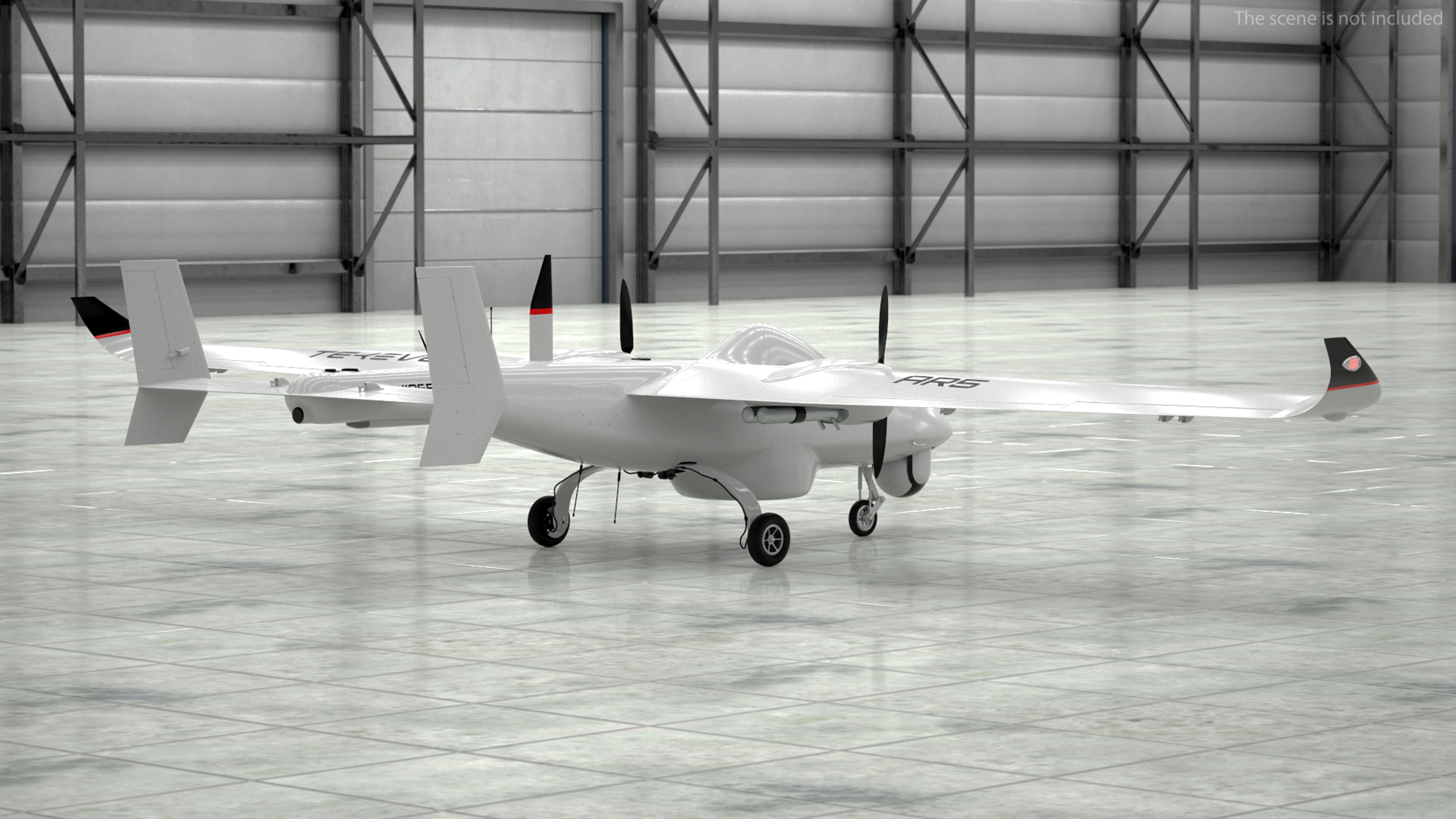 3D Tekever AR5 UAS Rigged for Maya
