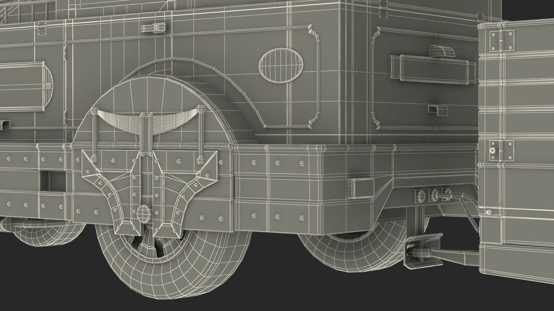 3D model Tourist Train Rigged