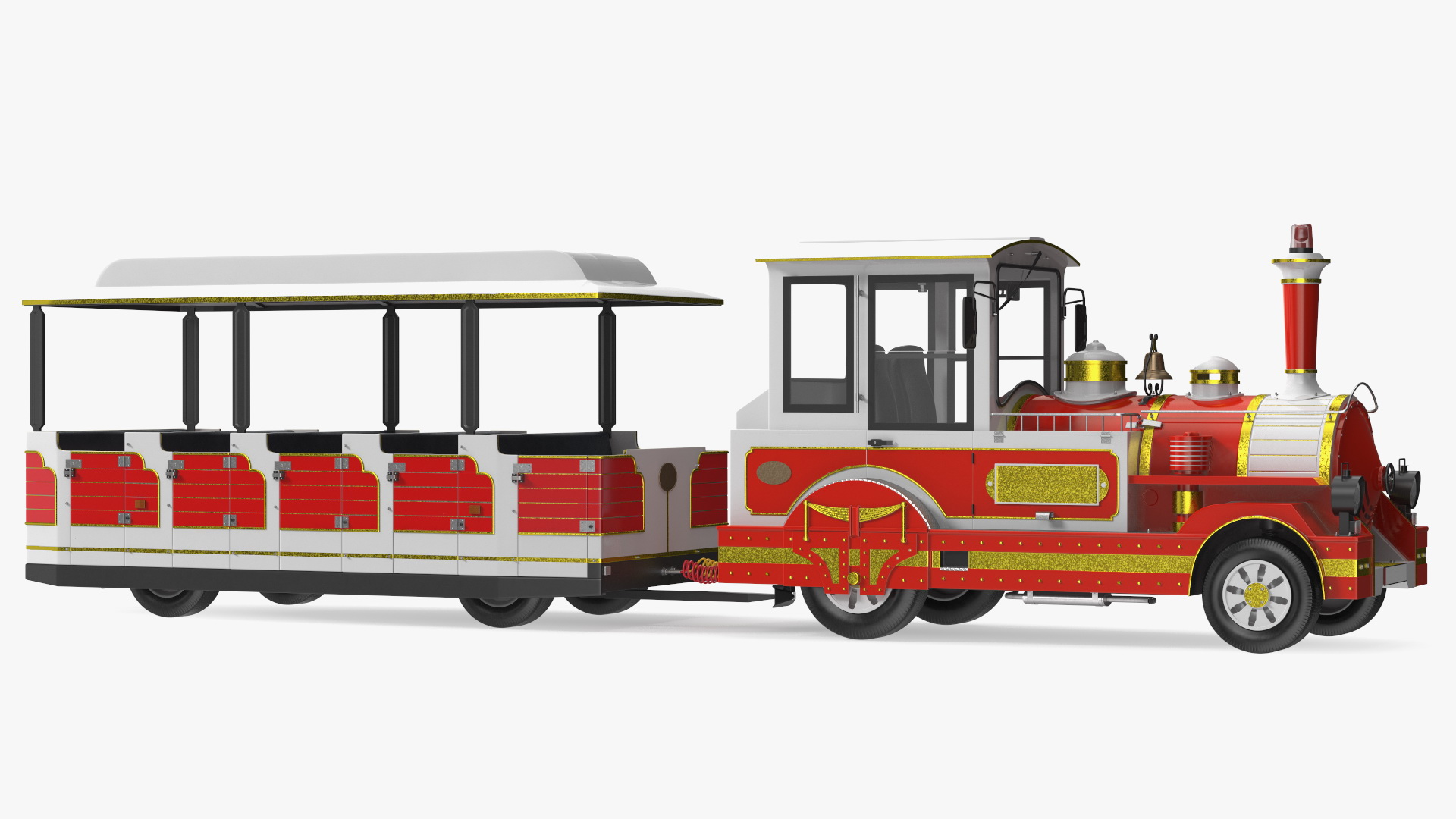 3D model Tourist Train Rigged
