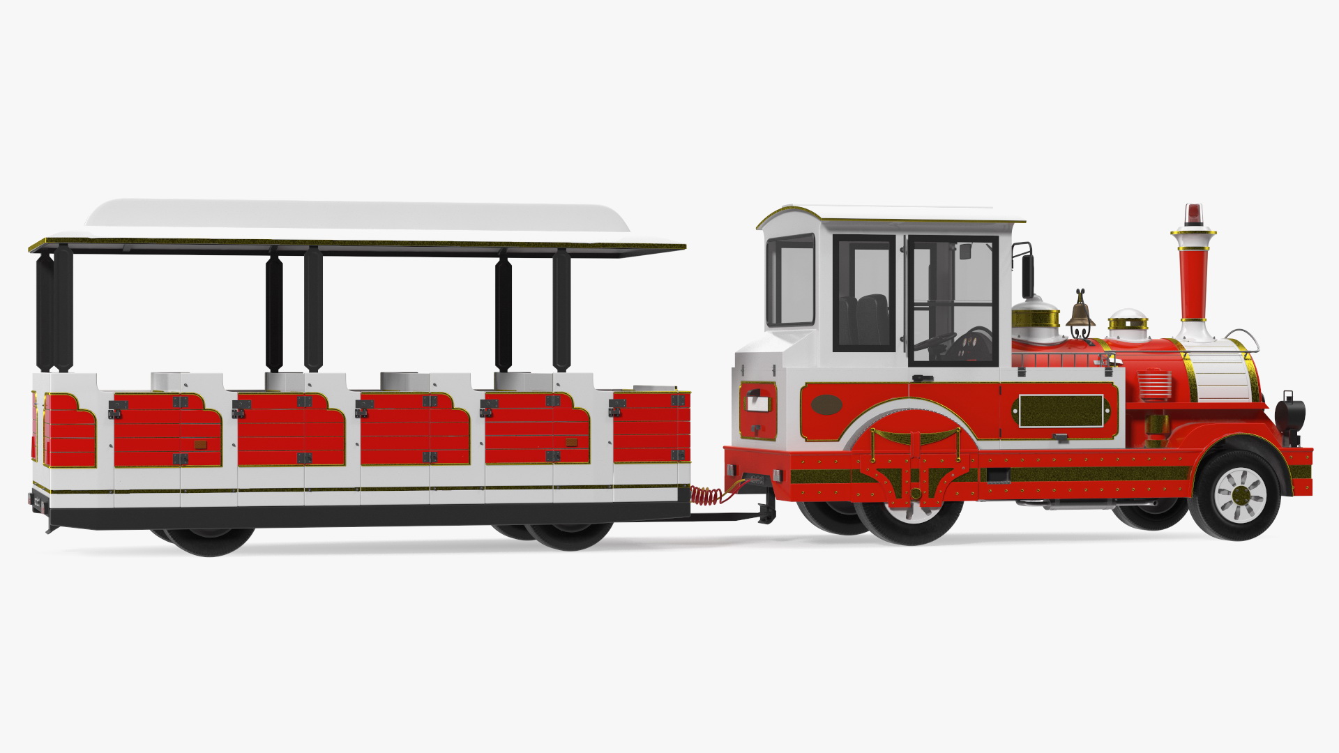 3D model Tourist Train Rigged
