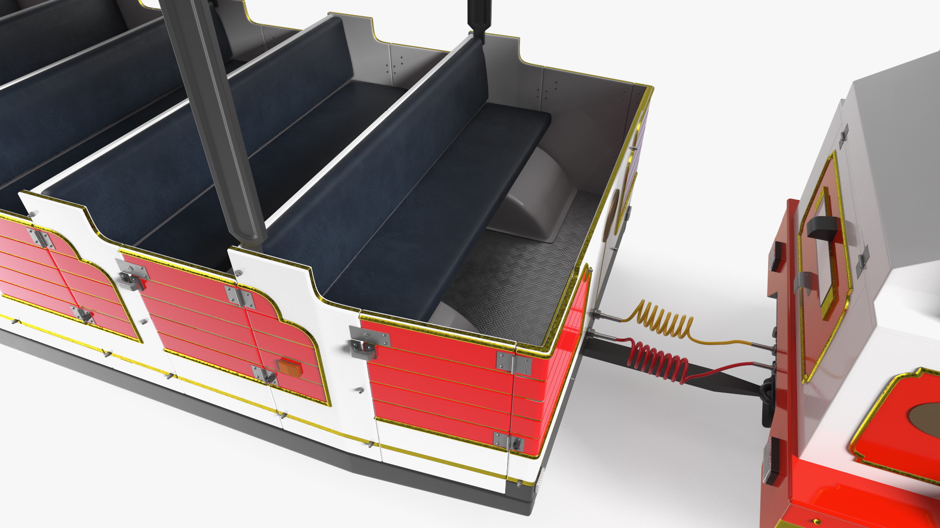 3D model Tourist Train Rigged