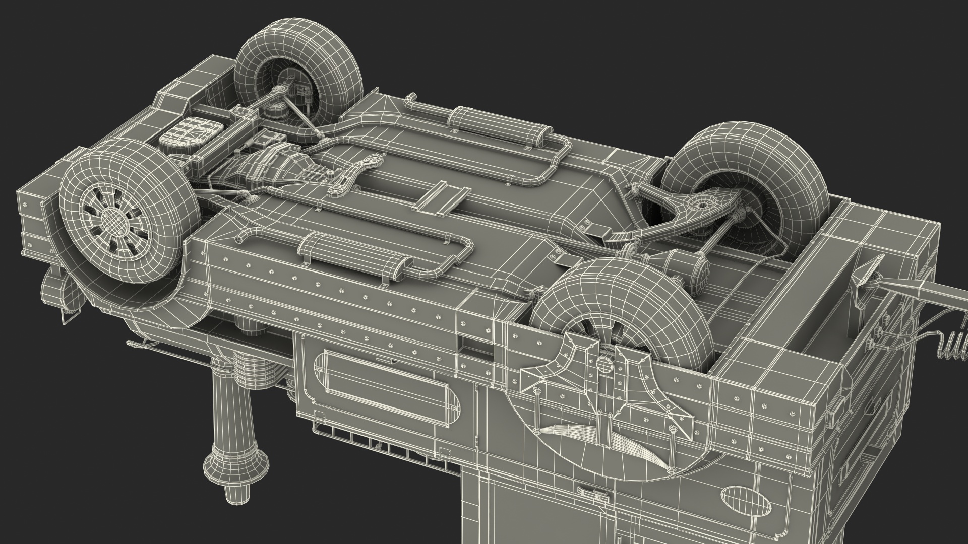 3D model Tourist Train Rigged