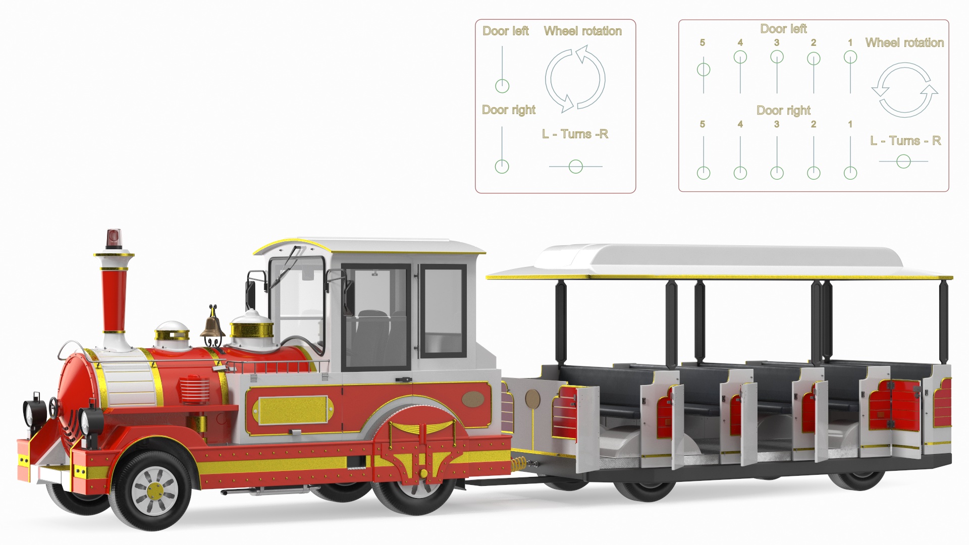 3D model Tourist Train Rigged