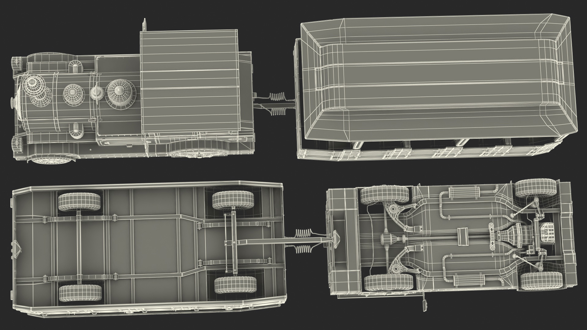 3D model Tourist Train Rigged