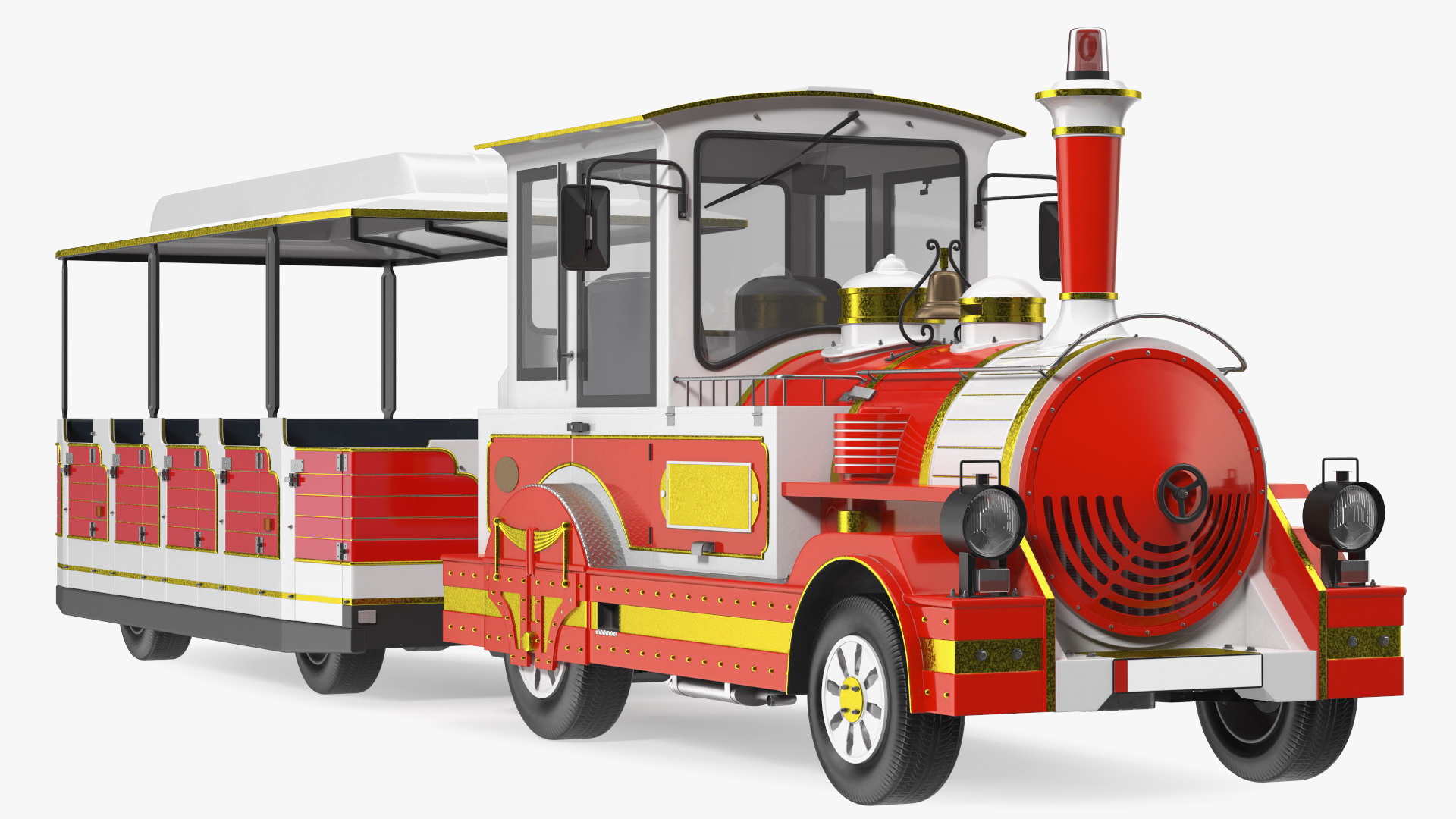 3D model Tourist Train Rigged