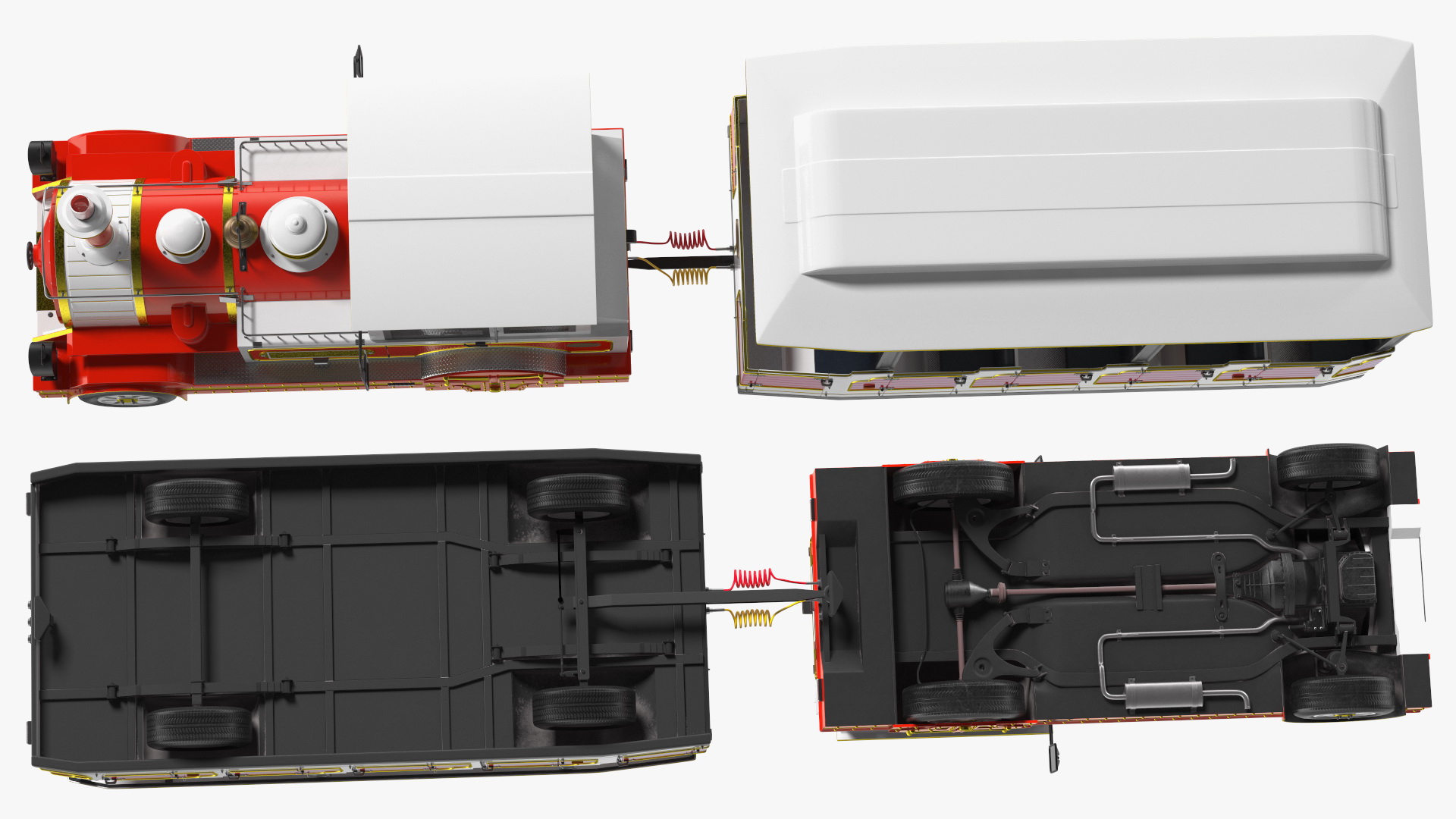 3D model Tourist Train Rigged