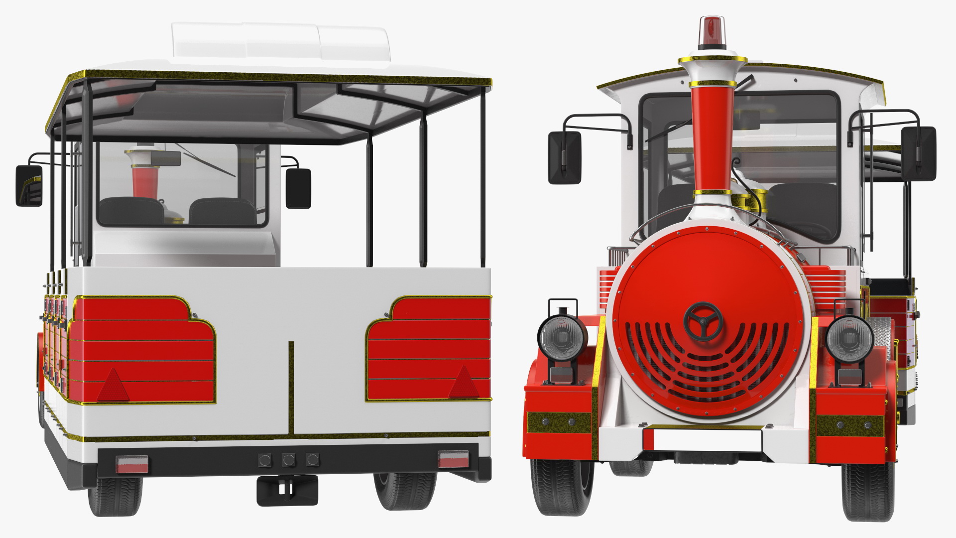 3D model Tourist Train Rigged