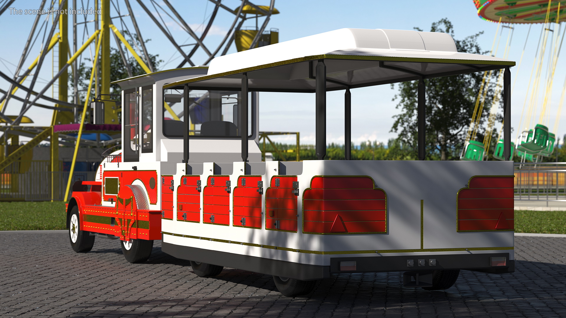 3D model Tourist Train Rigged