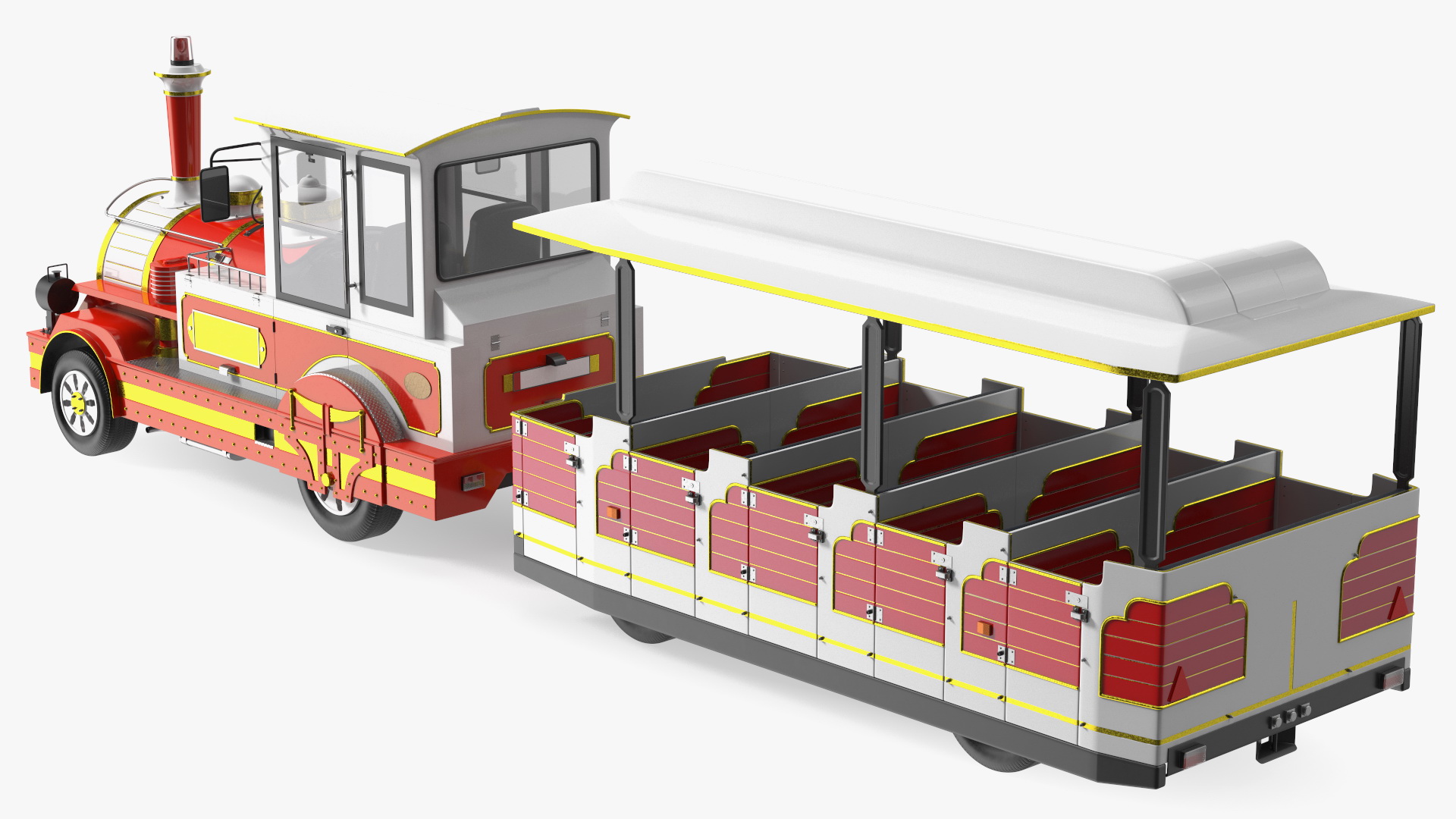 3D model Tourist Train Rigged