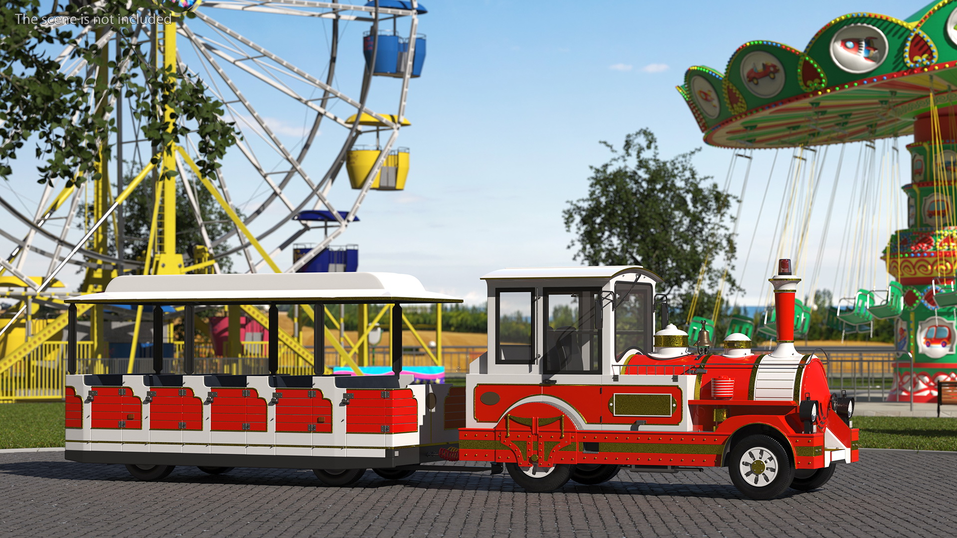 3D model Tourist Train Rigged