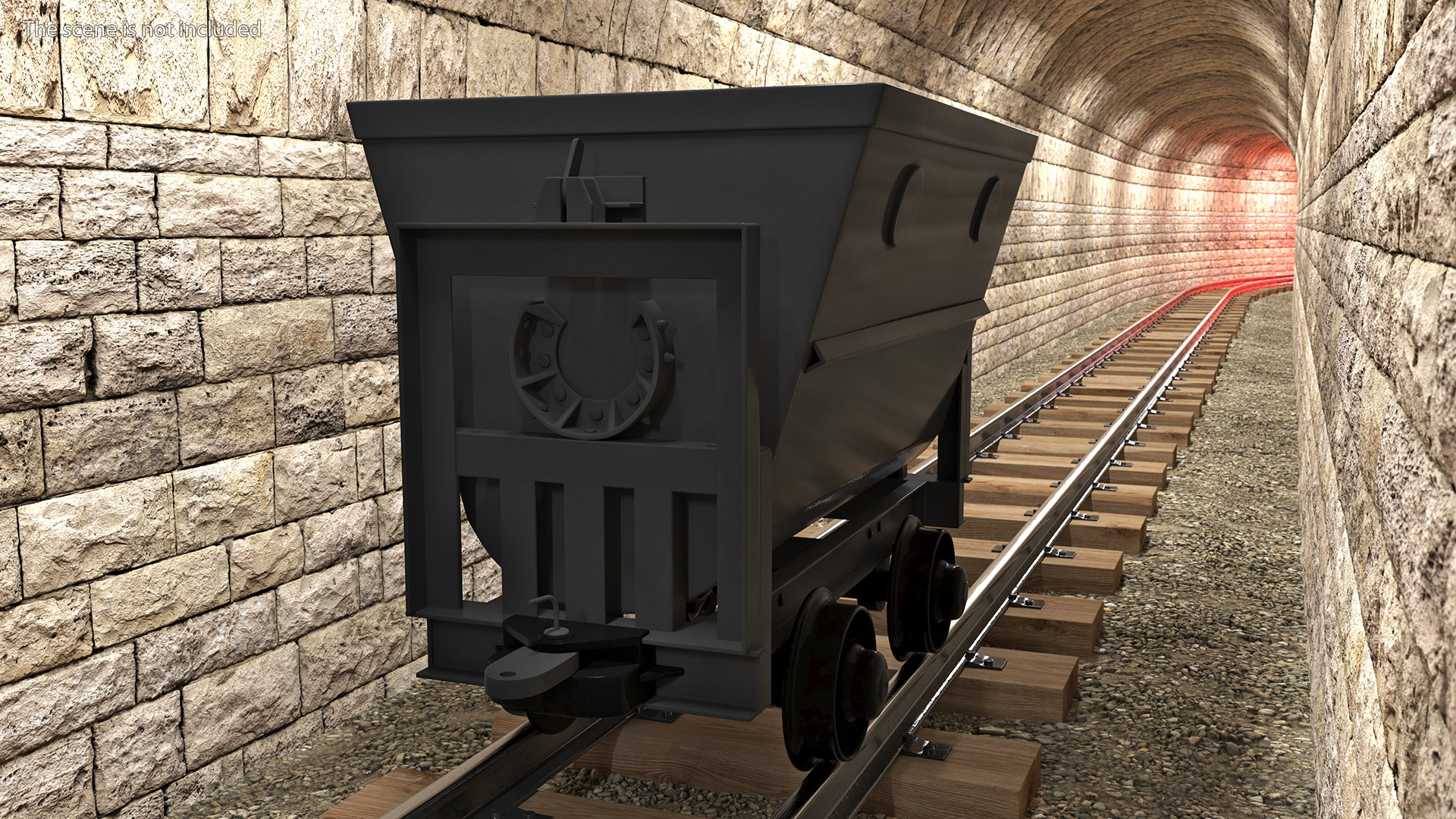 3D Mining Rail Cart Black New
