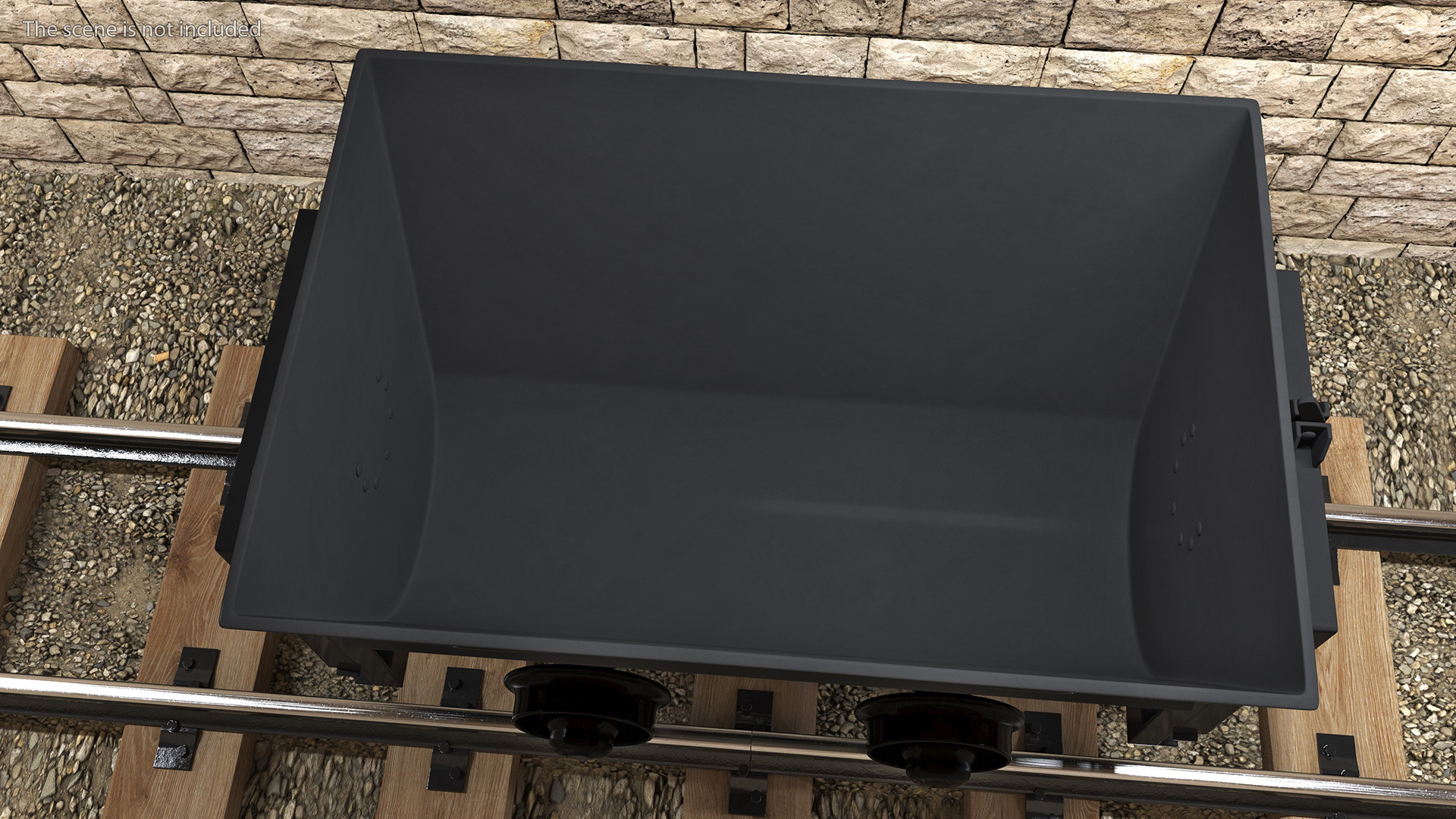 3D Mining Rail Cart Black New