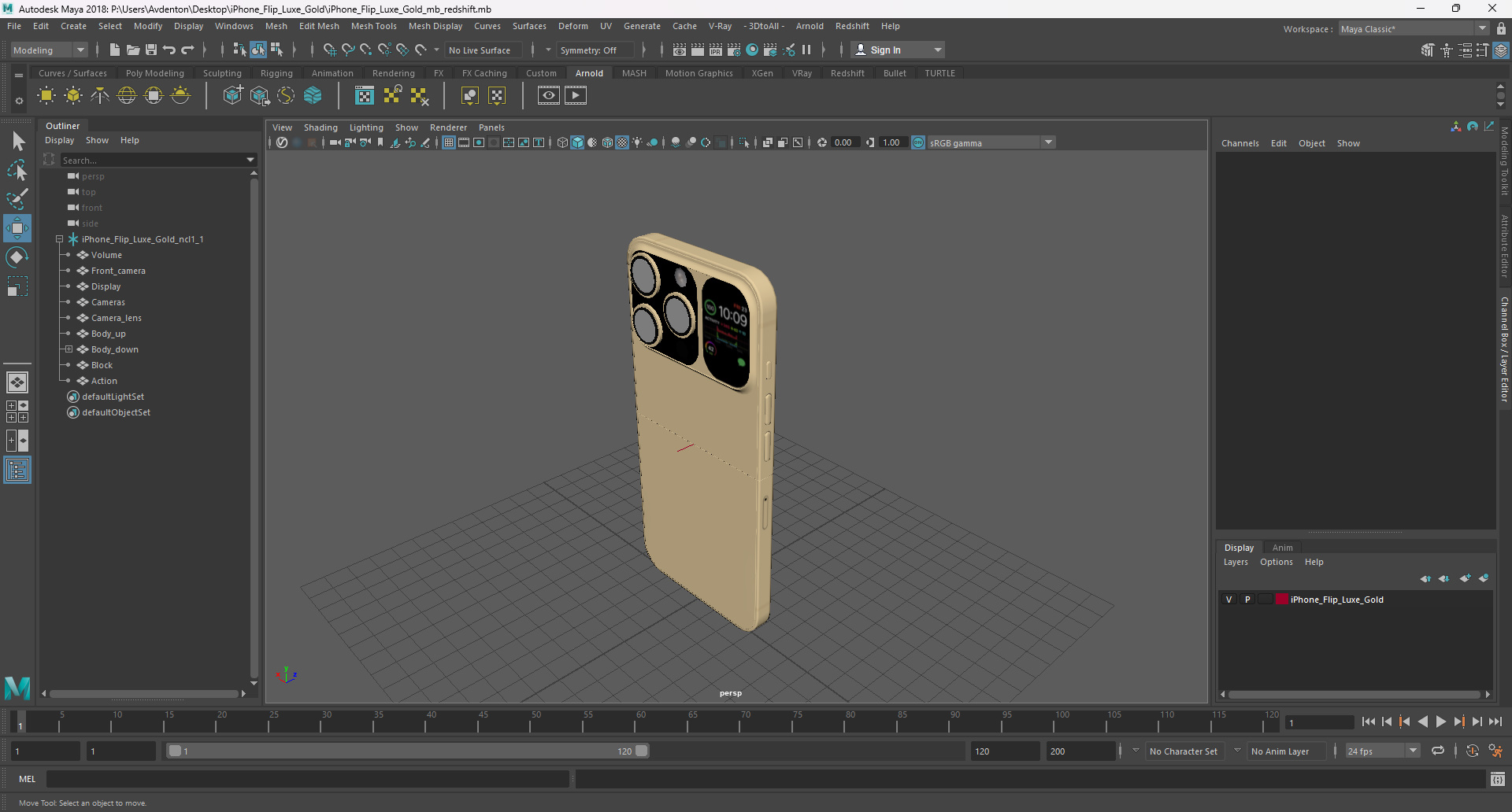 3D iPhone Flip Luxe Gold