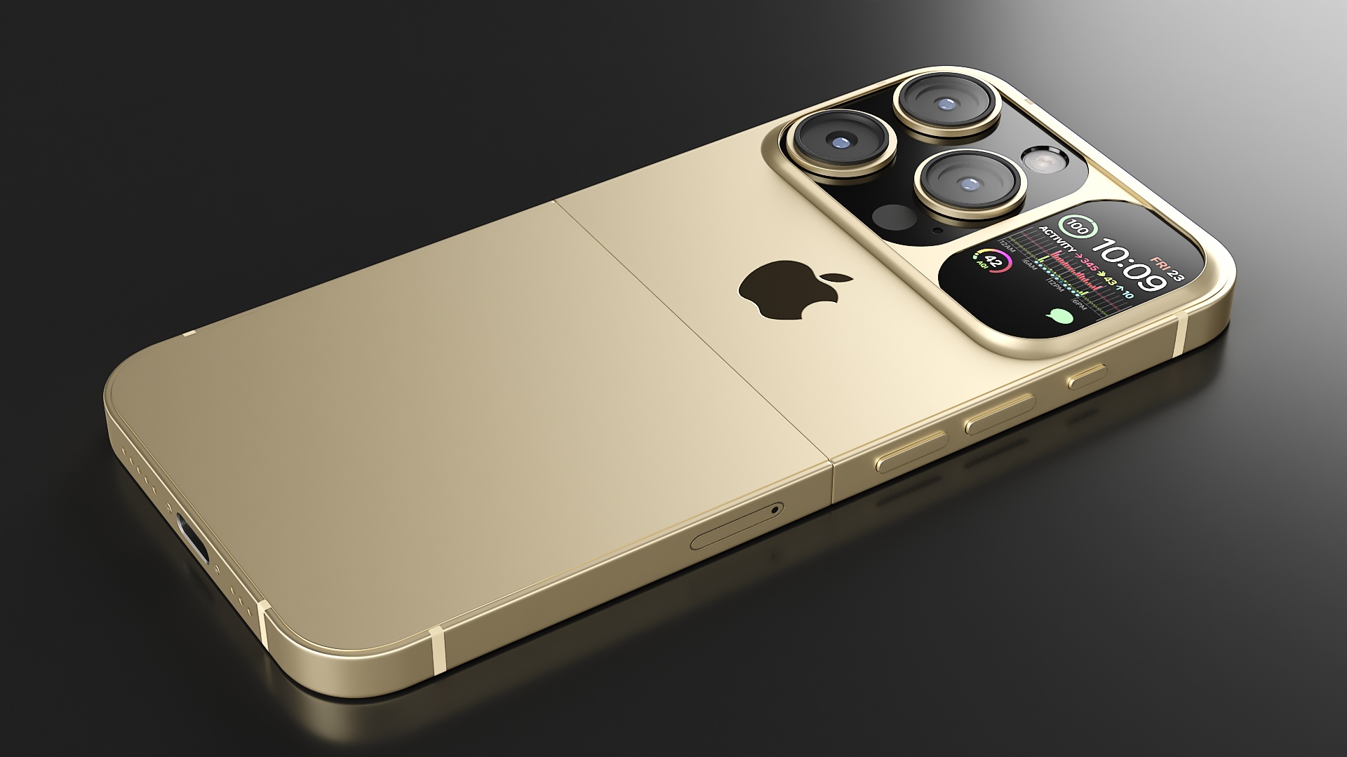 3D iPhone Flip Luxe Gold