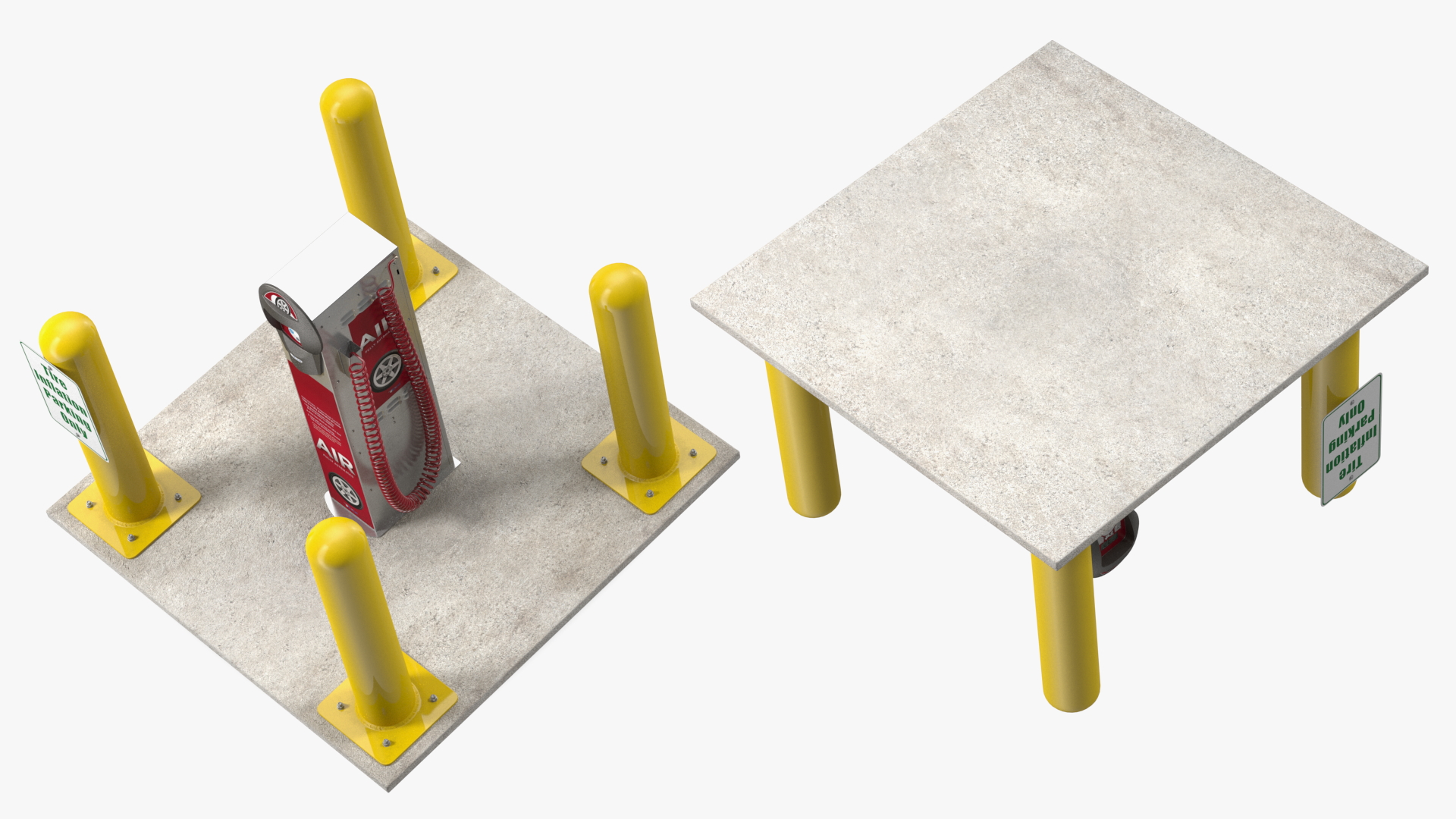 3D model Self Service Tire Air Station Pillar Red