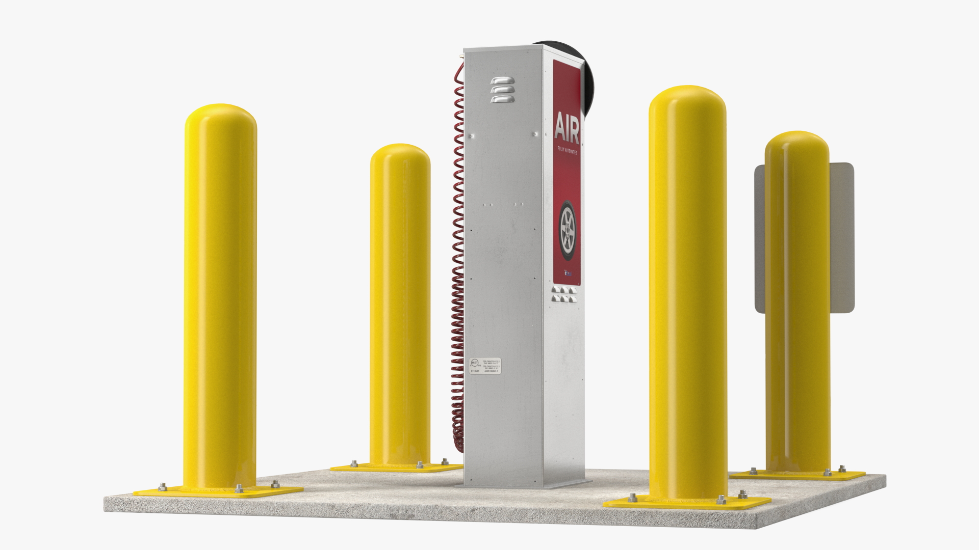 3D model Self Service Tire Air Station Pillar Red
