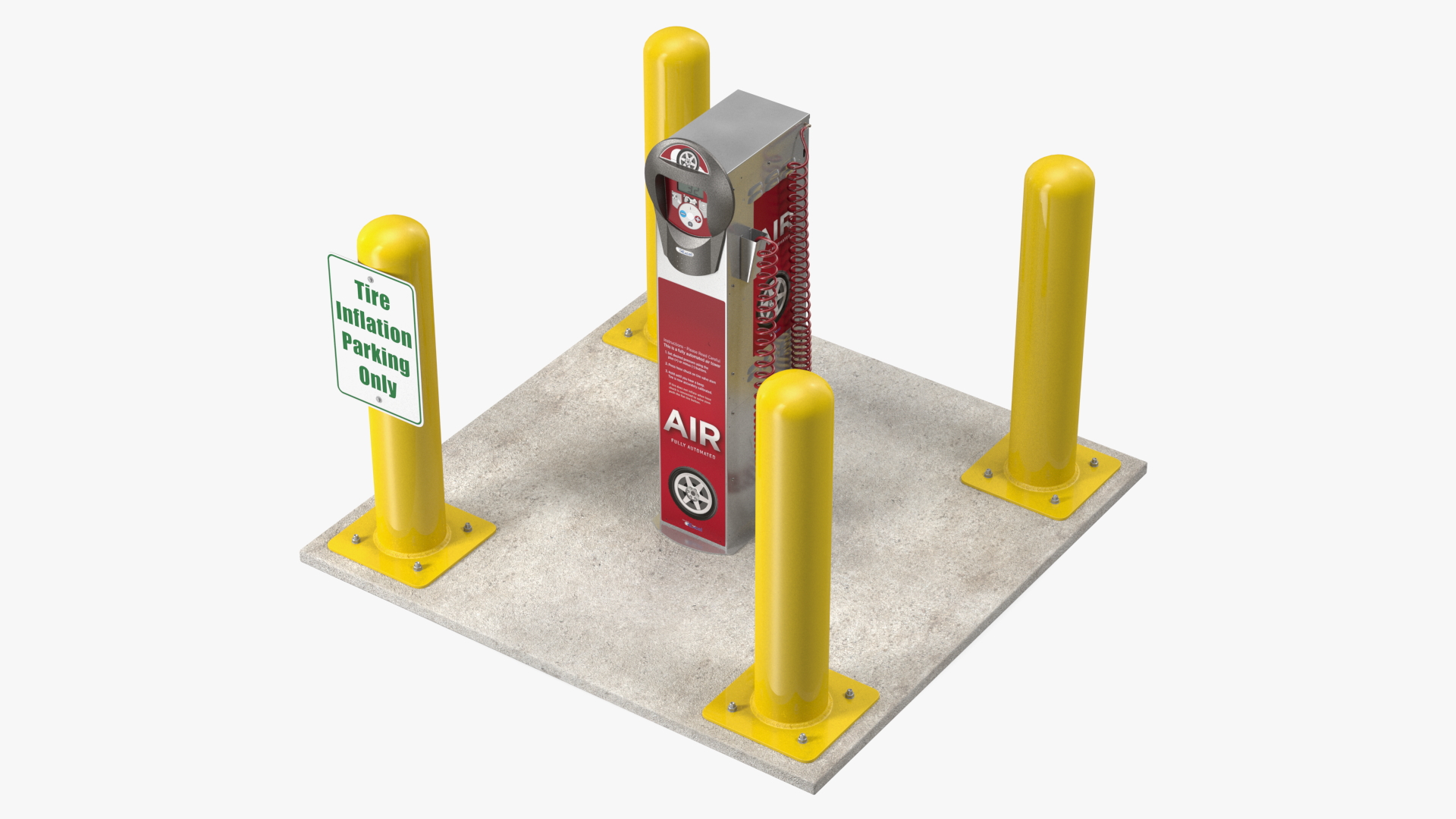 3D model Self Service Tire Air Station Pillar Red