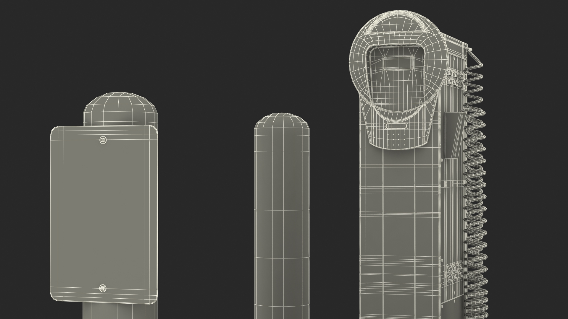 3D model Self Service Tire Air Station Pillar Red