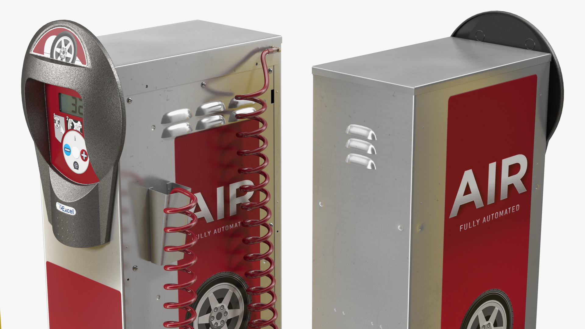 3D model Self Service Tire Air Station Pillar Red