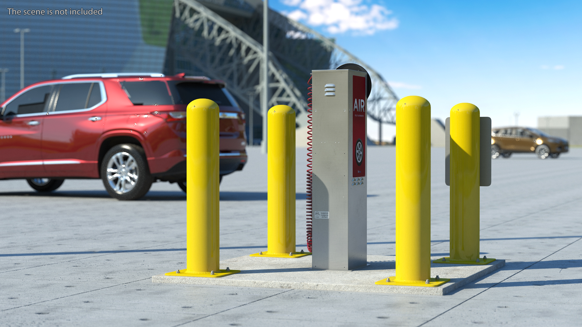 3D model Self Service Tire Air Station Pillar Red