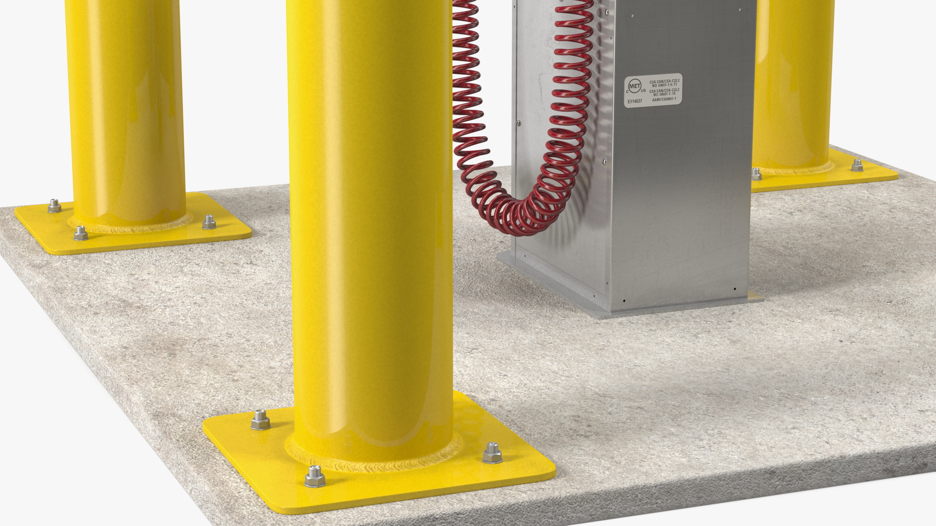 3D model Self Service Tire Air Station Pillar Red