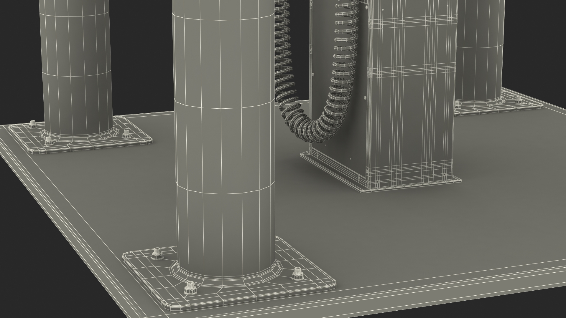3D model Self Service Tire Air Station Pillar Red