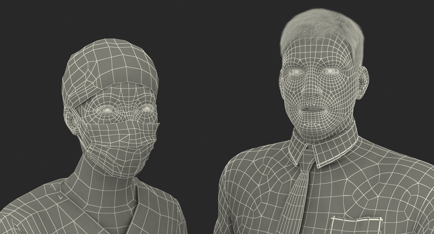 3D model Dental X Ray Scaner with Doctor and Patient Rigged