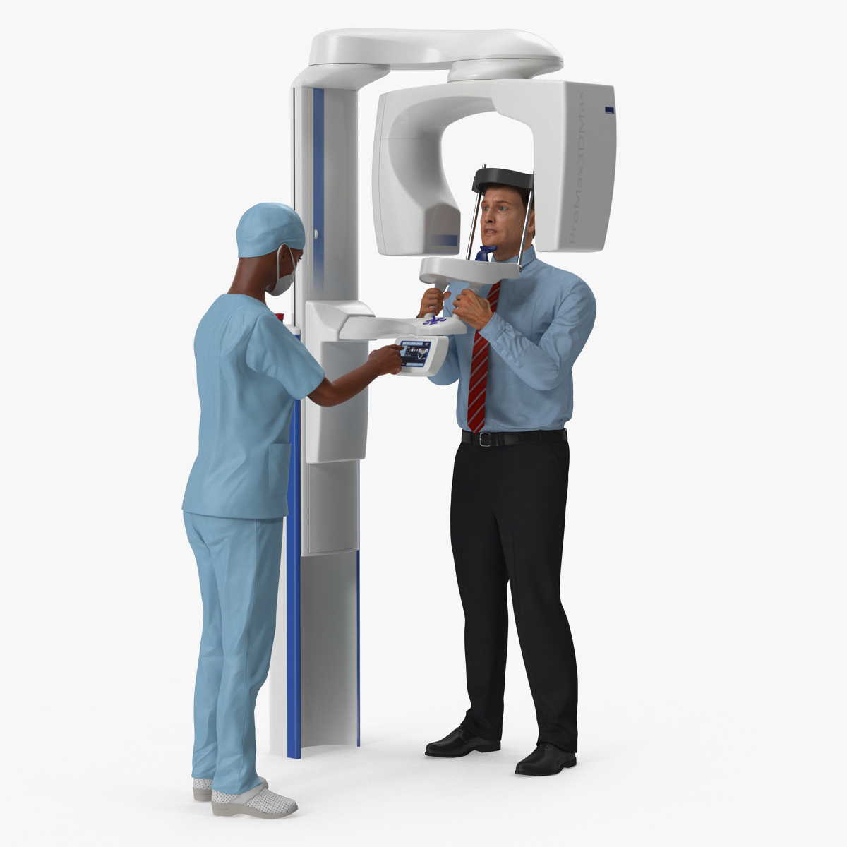 Dental Equipment with Doctor and Patient Rigged 3D Model, view 4