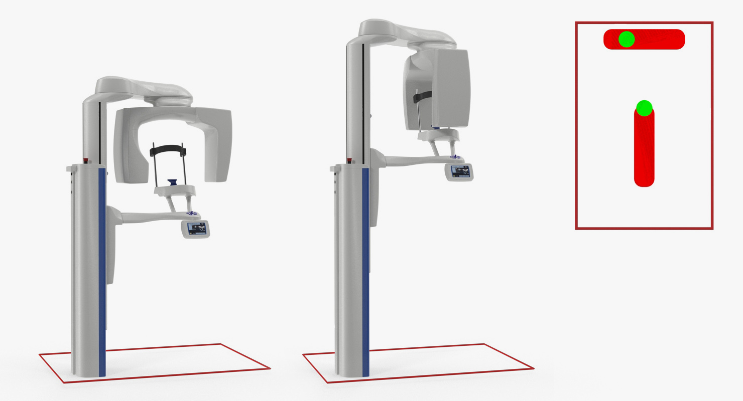 3D model Dental X Ray Scaner with Doctor and Patient Rigged