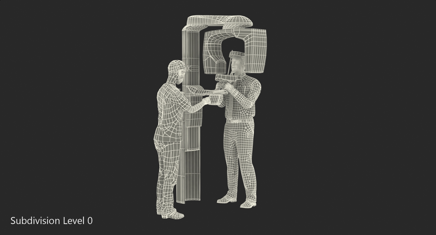 3D model Dental X Ray Scaner with Doctor and Patient Rigged