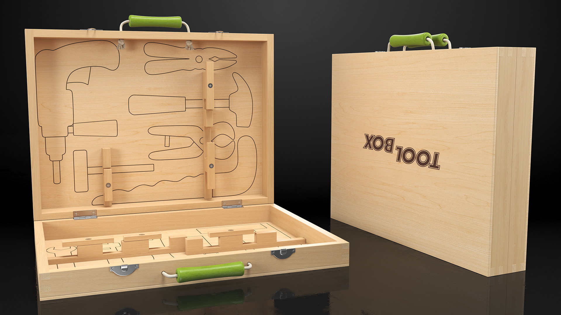 Empty Wooden Case 3D