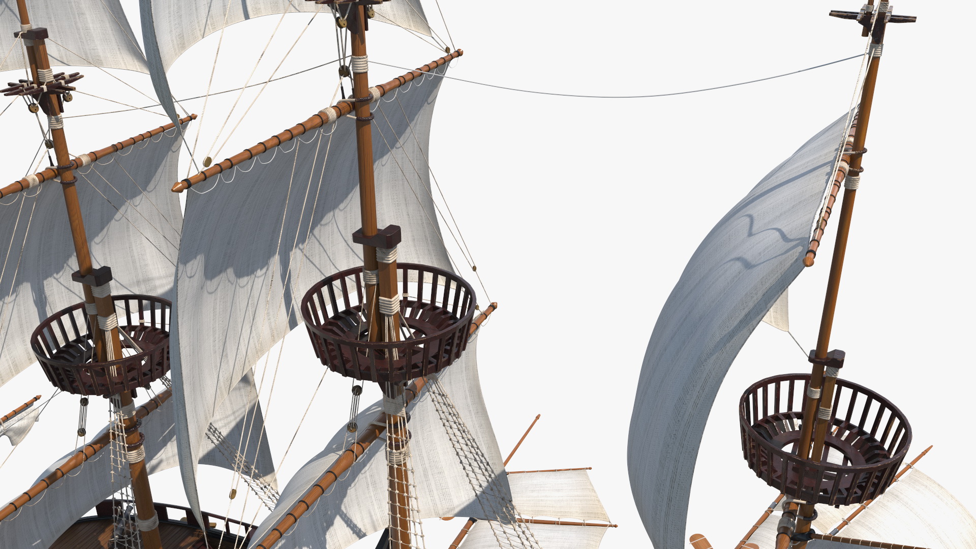 Fantasy Flying Sailing Ship Rigged 3D model