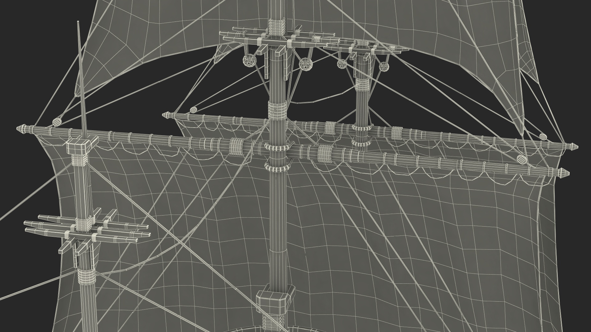 Fantasy Flying Sailing Ship Rigged 3D model