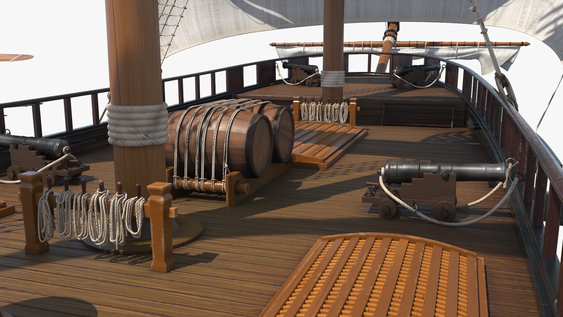 Fantasy Flying Sailing Ship Rigged 3D model